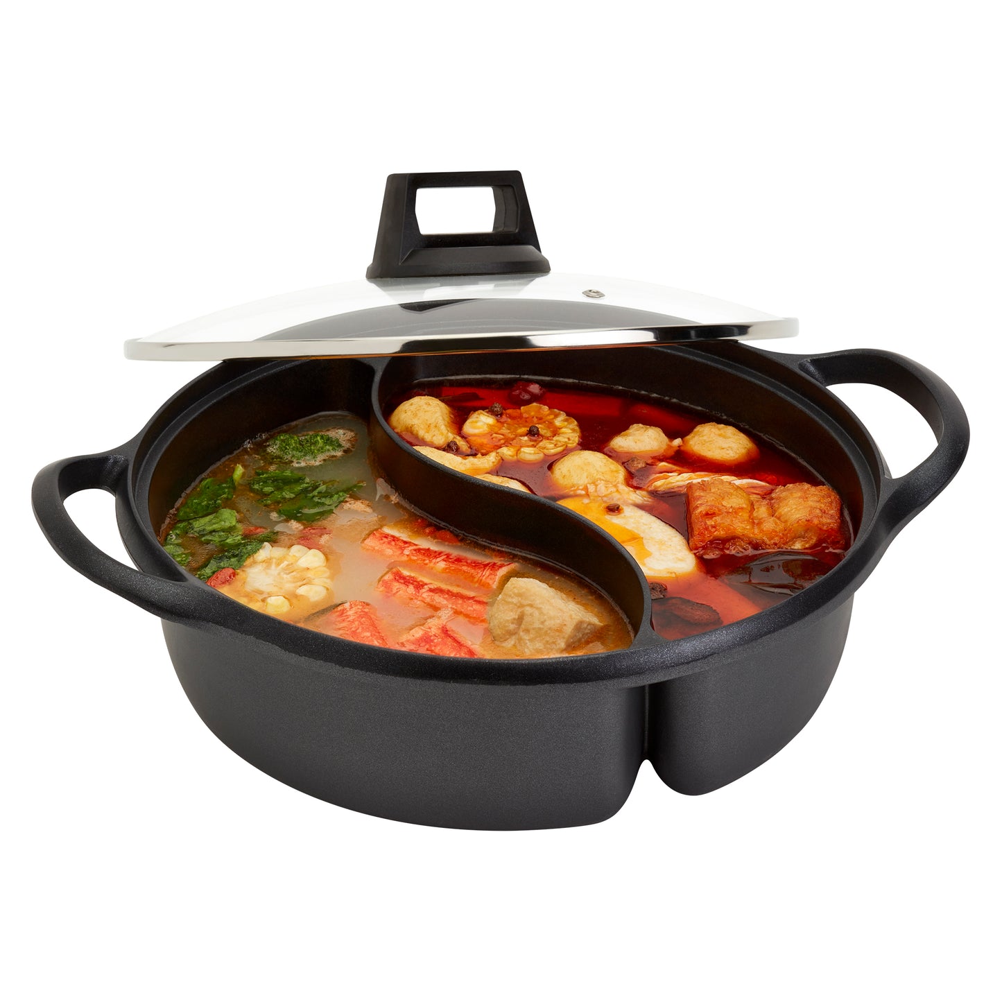 4.4 QT 2-Section Non-Stick Aluminum Hot Pot